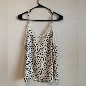 Dalmatian print lace tank top